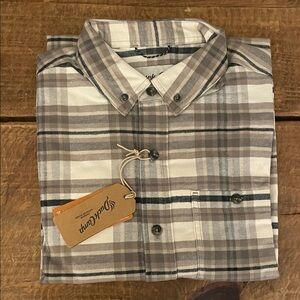 Plaid Men's Long-sleeve Shirt in Gray and White